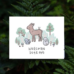 Welkom Beste One Card | Adoptie Welkom Nieuw Familielid Nieuwe Baby Aanstaande Ouders Baby Douche Leuke Gender-neutrale Schattige Bosdieren