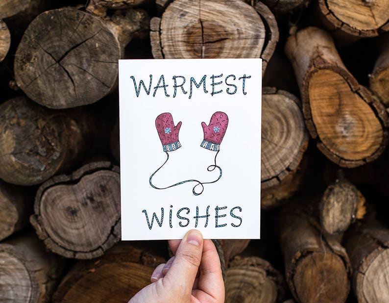 Warmest Wishes Holiday Card Happy Holidays Season's  Etsy