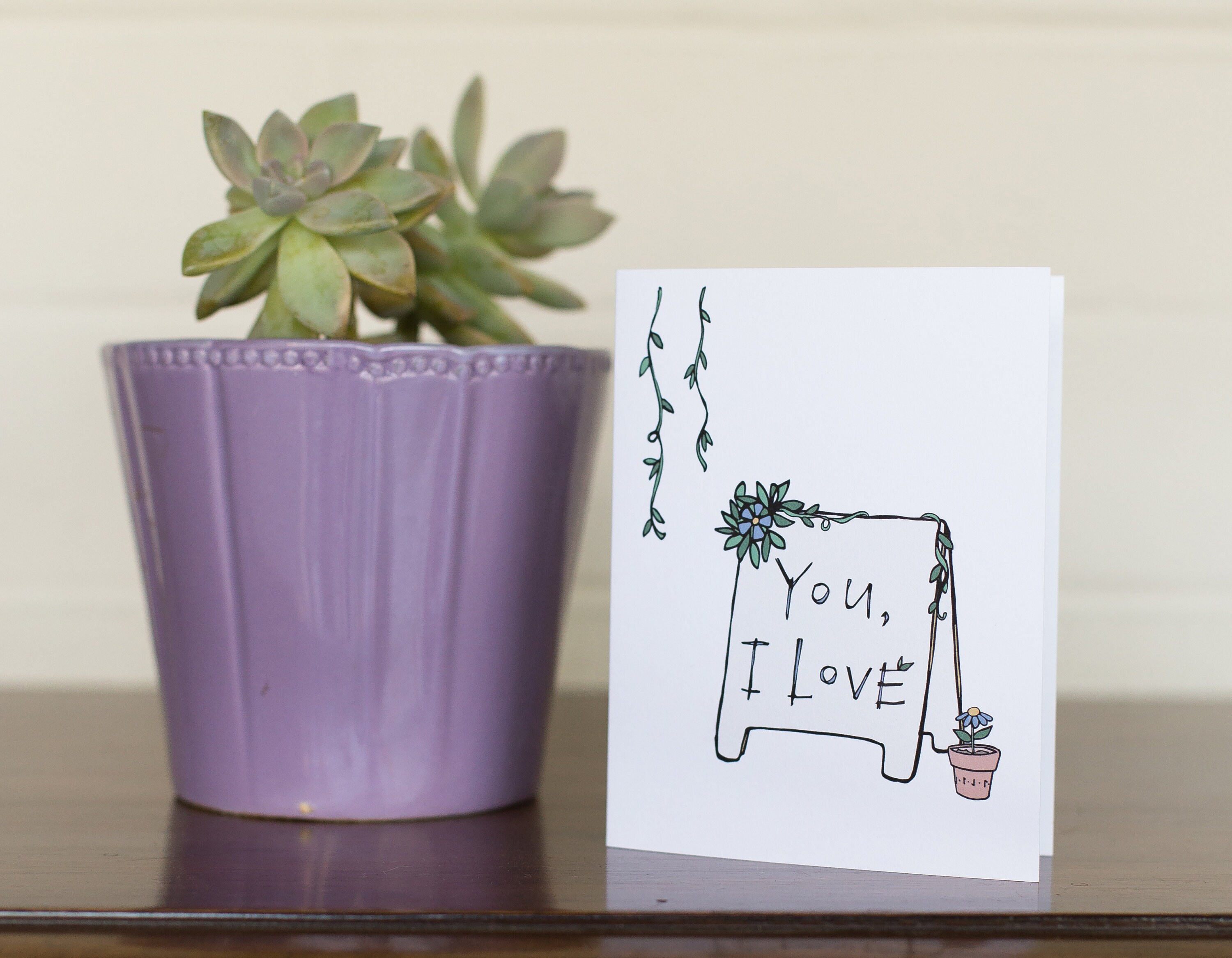 You I Love Card JustBecause Card Happy Valentine's Day Etsy