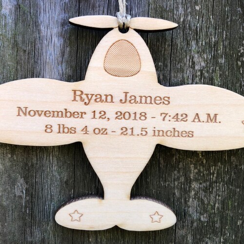 Single Prop Airplane Metal Ornament Personalized Gift Etsy
