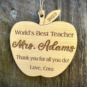 Personalized Teacher Gift: Personalized Apple Ornament