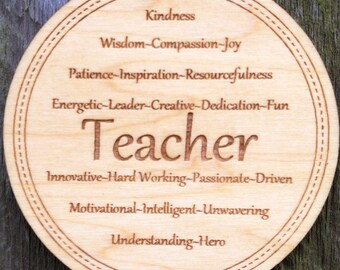 Personalized Teacher Ornament: End of Year Gift for Teacher/Teacher Retirement Keepsake/Engraved Wood Graduation Ornament