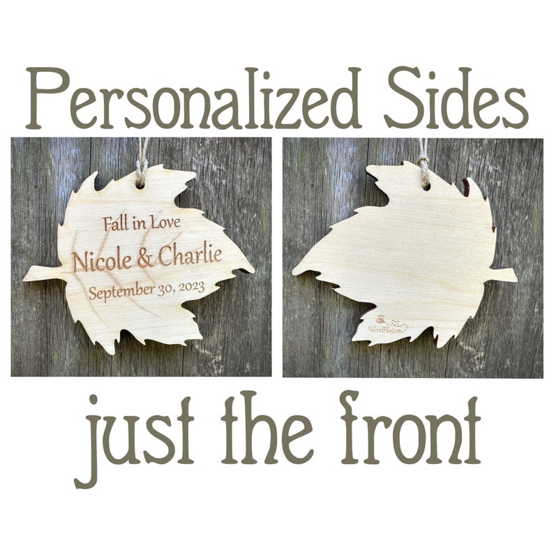 Personalized Leaf Ornament: Personalized Wedding Gift, Engagement Gift, Anniversary Gift, Our First Christmas, 1st Christmas Married image 4