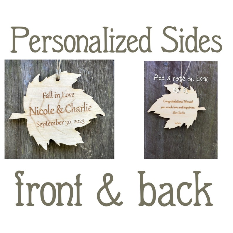 Personalized Leaf Ornament: Personalized Wedding Gift, Engagement Gift, Anniversary Gift, Our First Christmas, 1st Christmas Married image 3