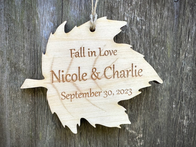 Personalized Leaf Ornament: Personalized Wedding Gift, Engagement Gift, Anniversary Gift, Our First Christmas, 1st Christmas Married image 1