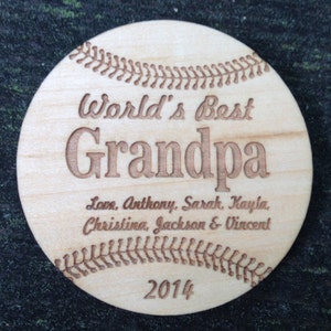 El mejor imán de béisbol para abuelo del mundo: regalo personalizado para el abuelo