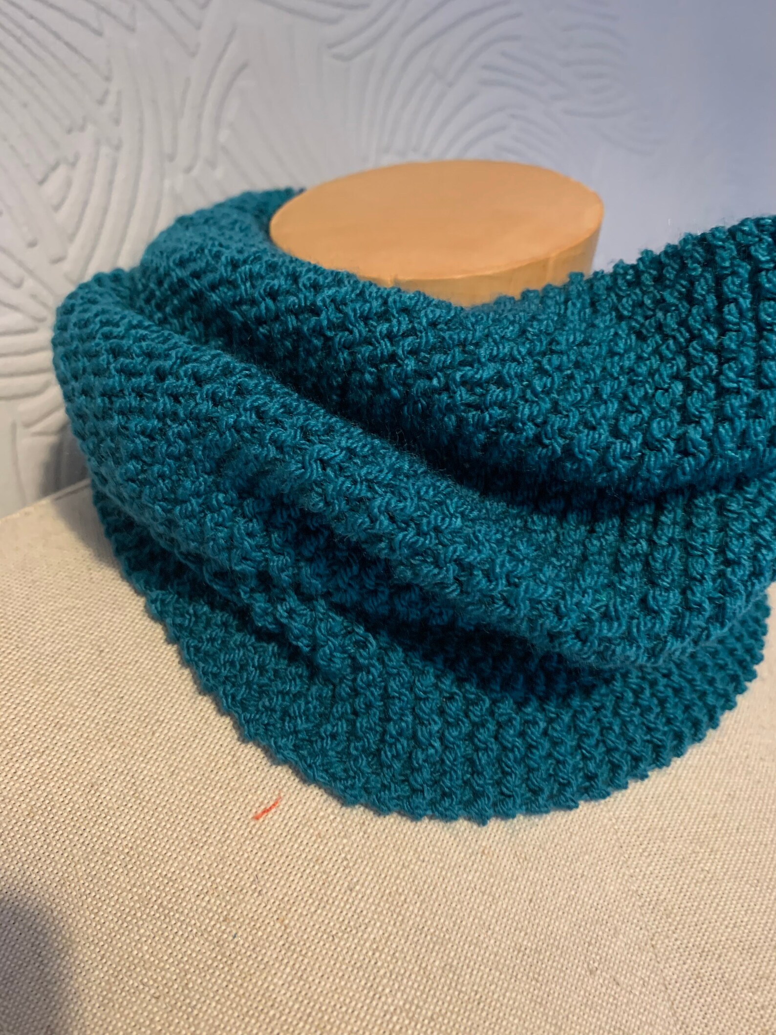 Knitted snood teal wool | Etsy