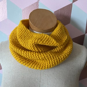 Hand made knitted snood dandelion Yellow