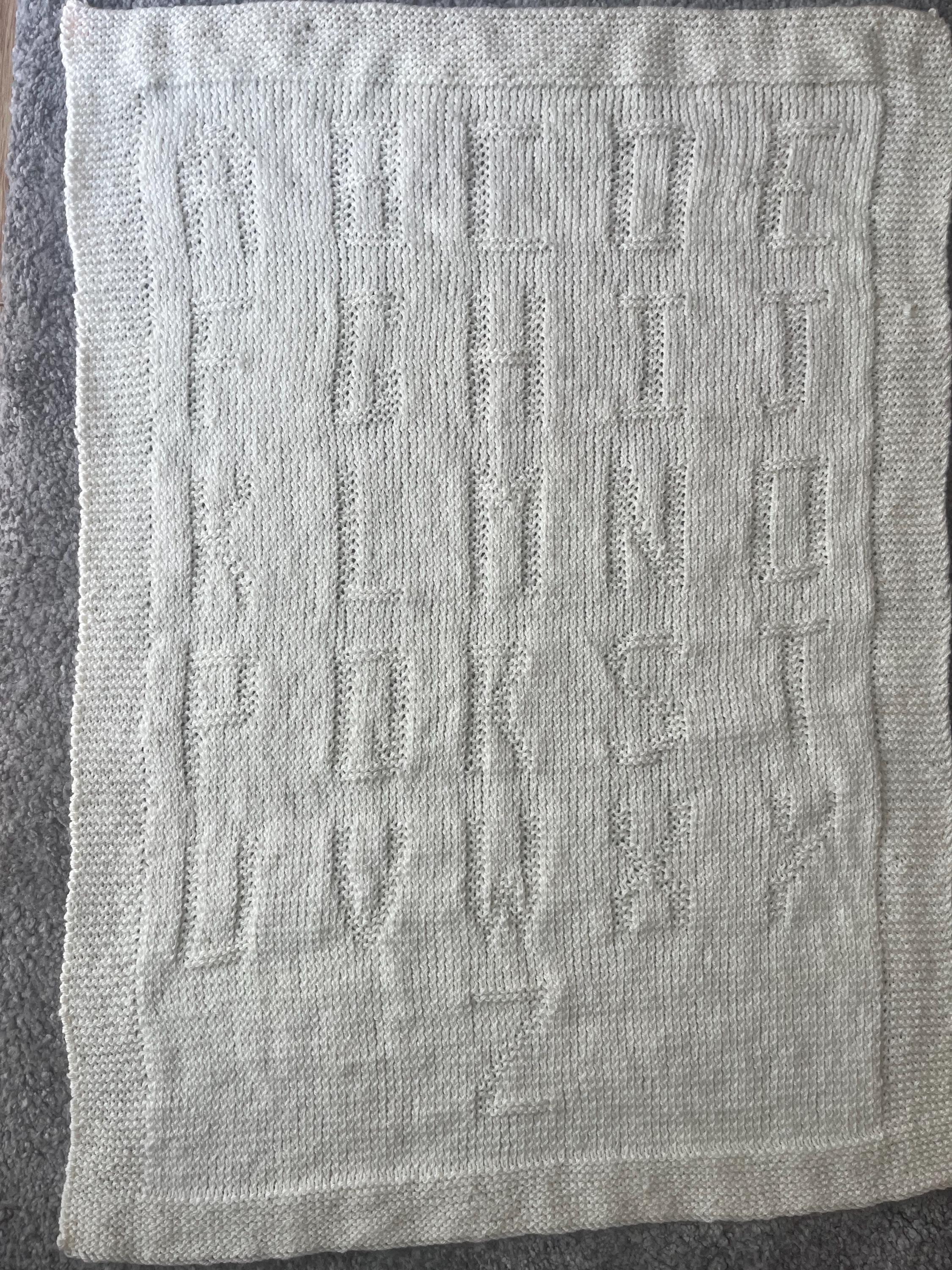 ABC Alphabet Knit & Purl Baby Blanket Knitting Pattern PDF | Easy Baby ...
