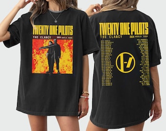 Twenty One Pilots 2024-2025 Clancy World Tour Double Sided with Dates Unisex Shirt, The CLANCY World Tour Unisex Shirt, Gift for men women