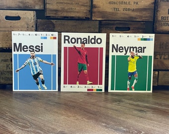 Best Soccer Signs, Gift, Messi, Ronaldo, Neymar, Haaland, Favorite Players, World Cup, Futbol, FRAMED Canvas, POPULAR Super Stars