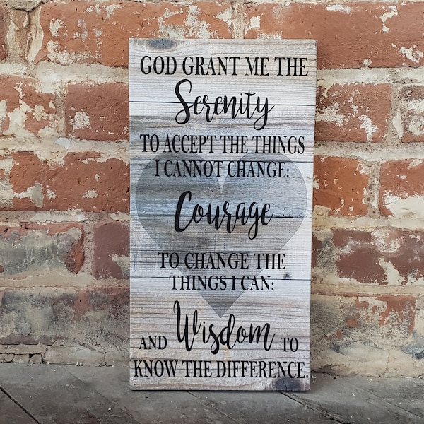 Serenity Prayer Canvas, Sober, Father's Day, Custom Scripture, Family, Alcoholics Anonymous, Serenity, Courage, Wisdom, Sobriety Gift