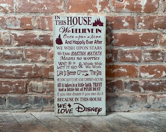 Disney Inspired Gift, Disney Home Decor, Handcrafted Artisan Canvas, Many Size & Color Options, Perfect Birthday Present