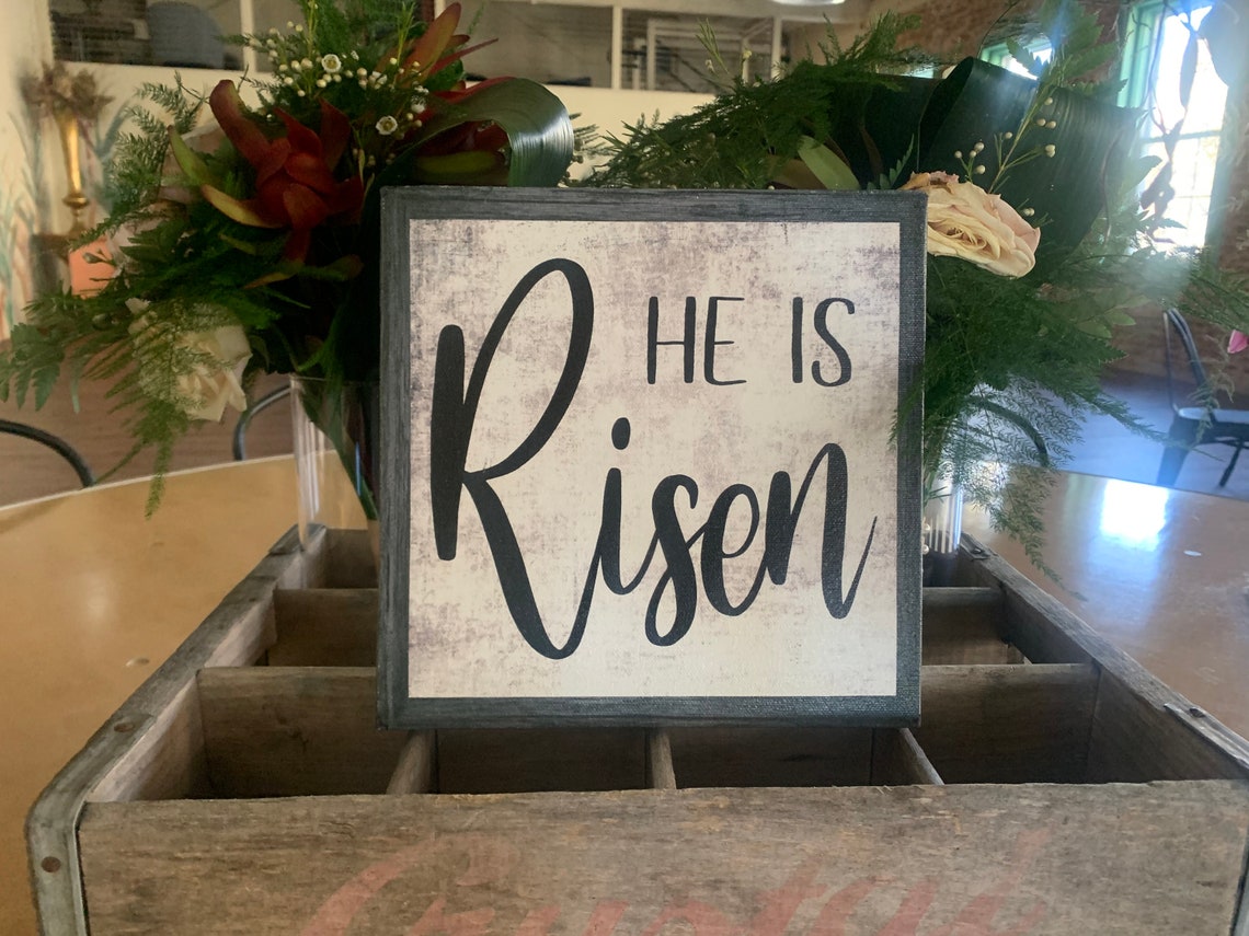 He Is Risen Easter Decor Rustic Farmhouse Matthew 286 Etsy