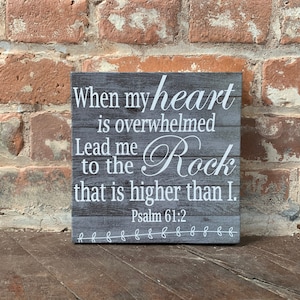 Psalm 61:2, Perfect Handcrafted Gift, Lead Me to the Rock That Is Higher Than I, Custom Canvas, Rustic Present, Religious
