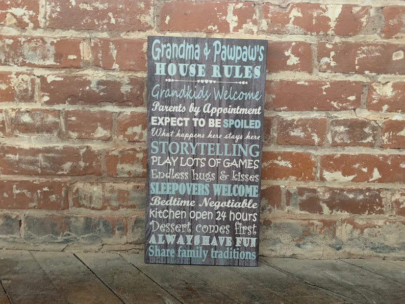 Grandparent Christmas Gift, House Rules, Awesome Present, Grandma, Nana