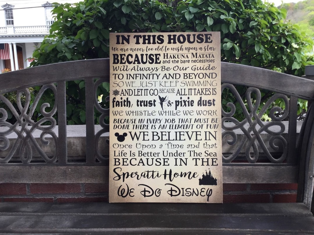 Disney Themed Wall Decor, Magical Wedding Gift, in This House, Best