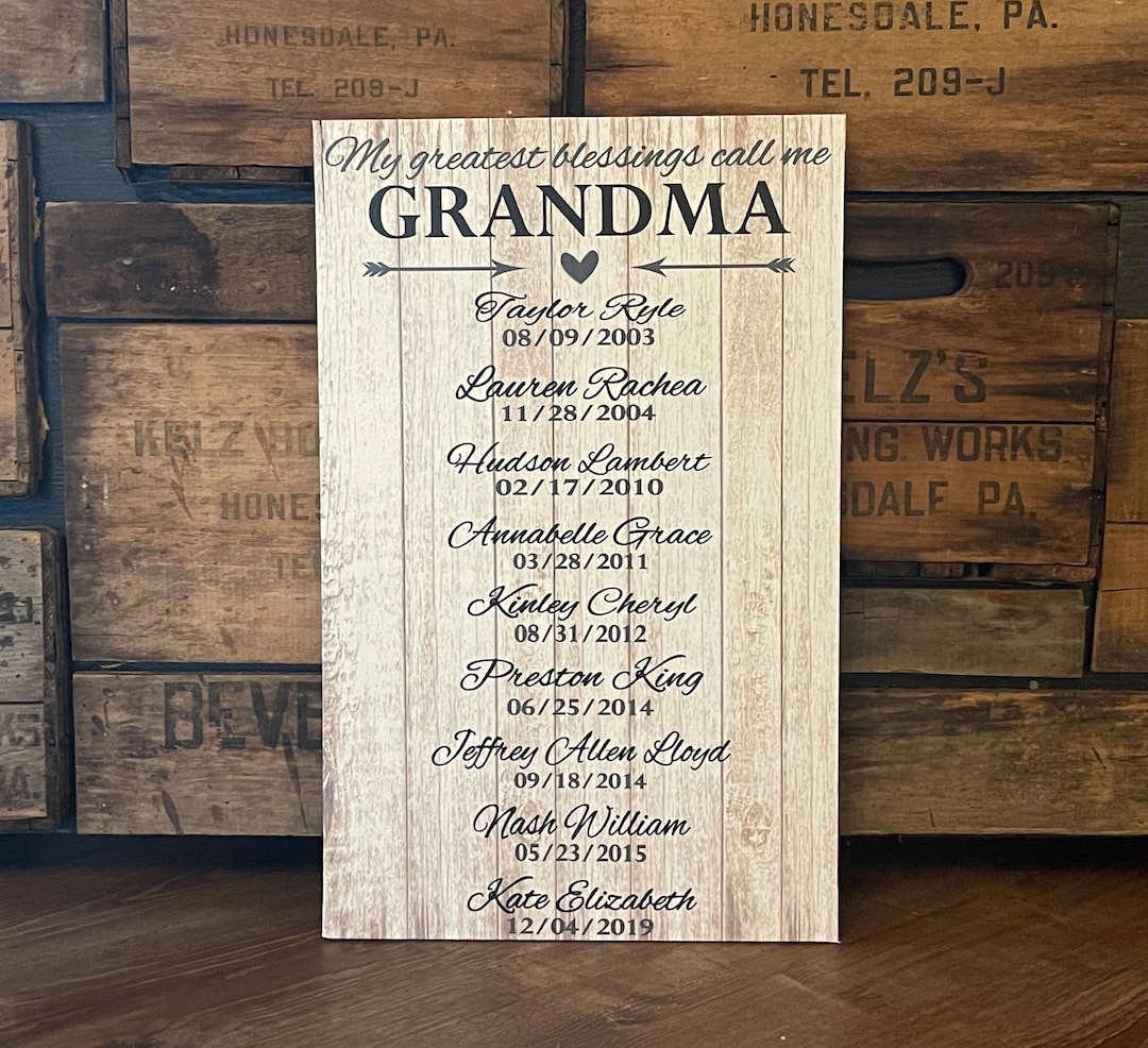 Mother's Day Gift, Greatest Blessings, FRAMED Canvas, Personalize W