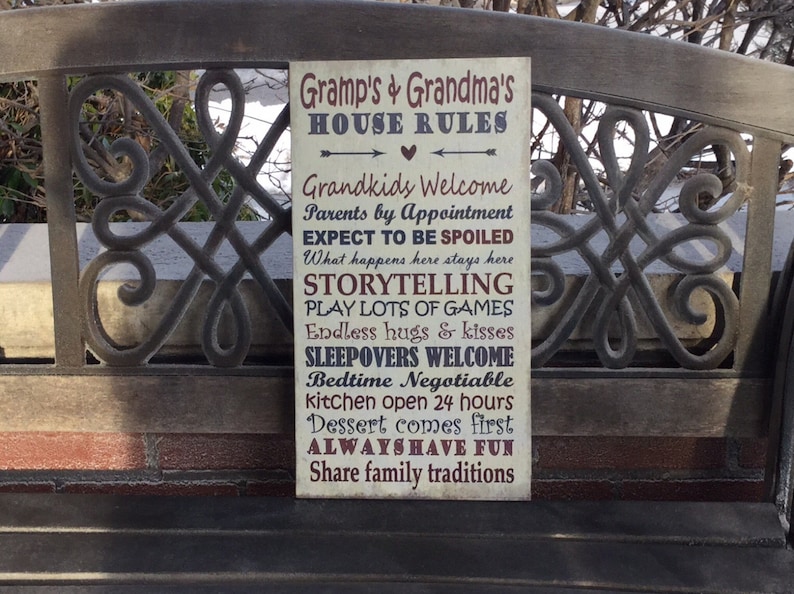 Personalized Christmas Gift for Grandparents, Mom or Dad, House Rules