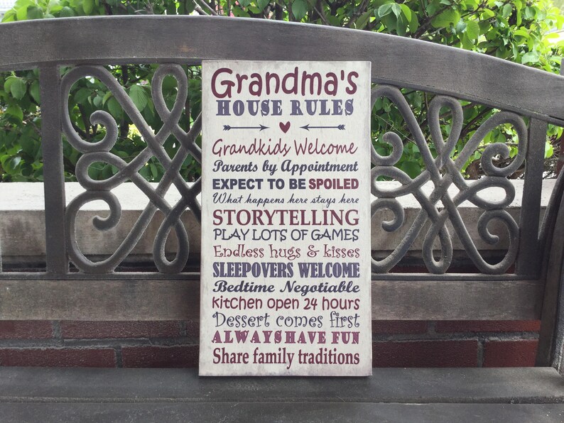 Personalized Christmas Gift for Grandparents, Mom or Dad, House Rules