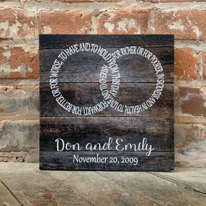 Personalized Wedding Gift, Marriage Vows, Infinity Symbol, Best Selling Custom Canvas, Names/Dates, Rustic Home Decor, Bridal Shower, Swag