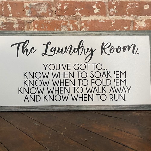 Laundry Room Decal. You Gotta Know When to Hold Em. Know When Etsy