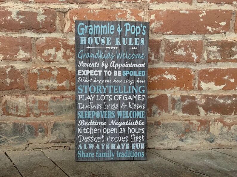 Grandparent Christmas Gift, House Rules, Awesome Present, Grandma, Nana