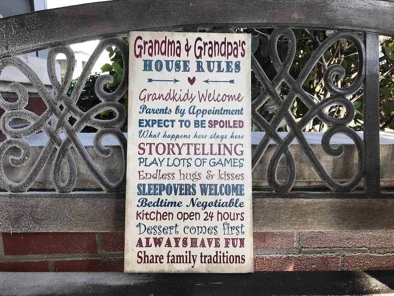 Personalized Christmas Gift for Grandparents, Mom or Dad, House Rules