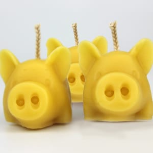 3 Stück handgefertigte 100% natürliche Bienenwachs Spaß niedliche kleine Schwein Ferkel Kerzen Weihnachten Weihnachtsgeschenk Geschenk