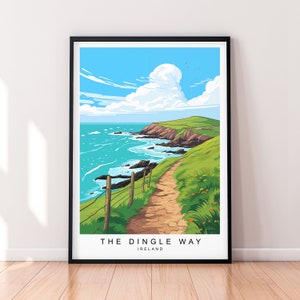 The Dingle Way Print The Dingle Way Path Hiking Illustration Art Poster Gift Unframed Print