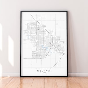 Regina Stadt Kanada Karte Print Poster Minimalist Home Regina Saskatchewan Kanada Karte Poster Wall Art Decor