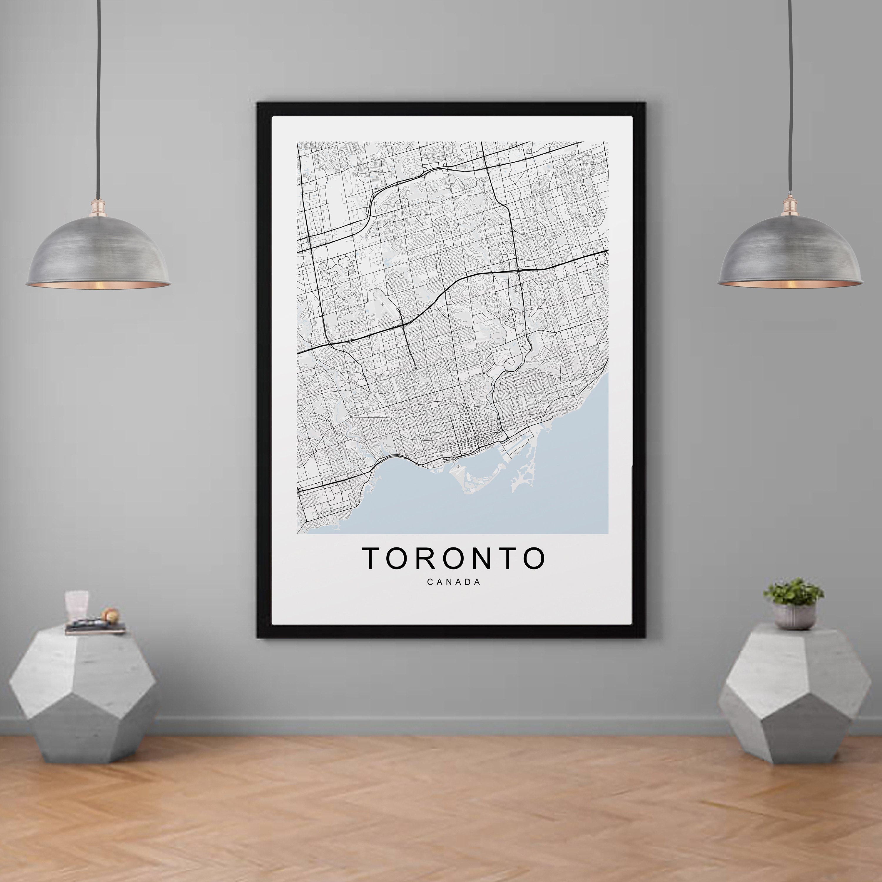 Toronto Canada City Map Print Minimalist Home Map Poster Wall Decor