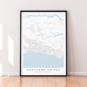 Southend-on-Sea England Karte Druck Poster Minimalist Home Decor Southend-on-Sea England UK Karte Poster Wand Kunst Dekor