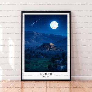 Stampa artistica da parete senza cornice di Luxor, Egitto, illustrazione di Luxor, poster di viaggio