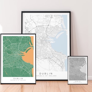 Dublin Map Ireland City Map Print Minimalist Home Map Poster Wall Decor