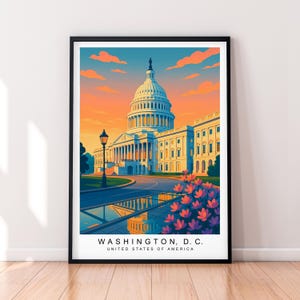Washington D.C. afbeelding afdrukken Washington D.C. poster cadeau ingelijste afdruk