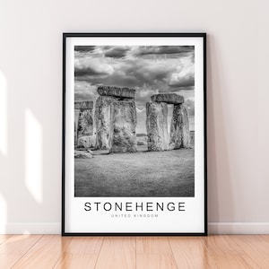 Stonehenge Print Poster England Salisbury UK Minimalist Home Travel Poster Wall Art Decor