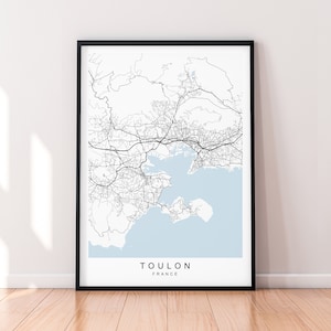 Toulon Stadt Karte Frankreich Print Poster Minimalist Home Decor Toulon Stadt Frankreich Karte Poster Wand Kunst Decor