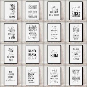 Bathroom Toilet Prints Posters Home Décor Gift Unframed Minimalist Funny Quotes Fun Print Sizes A3,A4,A5,A6,12x16,11x14,8x10,6x8,5x7,4x6