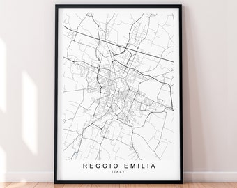 Reggio Emilia Town Map Italy Print Poster Minimalist Home Reggio Emilia Italia City Map Poster Wall Art Decor