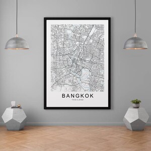 Bangkok Thailand Karte Drucken Minimalist Home Map Poster Wanddekor