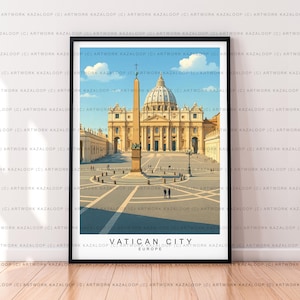 Stampa artistica senza cornice di Roma del Vaticano, illustrazione del Vaticano