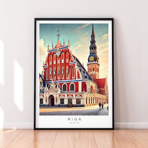 Riga Art Illustration Print Riga Latvia Poster Wall Art Gift Unframed Print