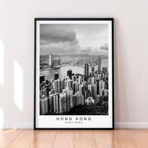 Hong Kong City Poster Print Minimalist Home Map Poster Wall Decor
