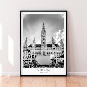 Vienna Rathausplatz Print Poster Minimalist Home Vienna Austria Poster Wall Décor