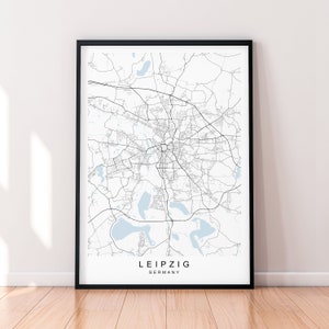Leipzig Stadt Karte Deutschland Print Poster Minimalist Home Decor Leipzig Deutschland Karte Poster Wall Art Decor