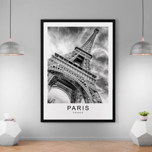 Paris France Eiffel Tower City Print Minimalist Home Travel Poster Wall Decor