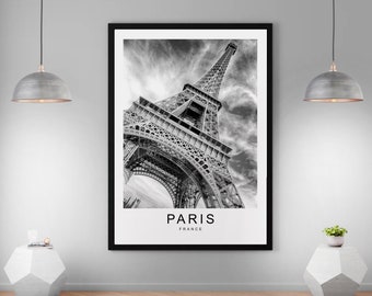 Paris France Eiffel Tower City Print Minimalist Home Travel Poster Wall Decor