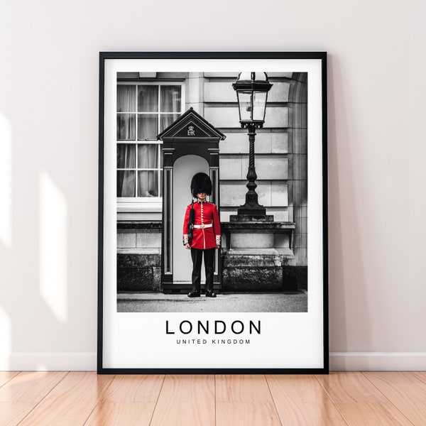 London Print Poster Buckingham Palace Guard Parliament Print  Poster Minimalist Home Travel Poster Wall Decor