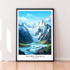 Stampa di illustrazione del Parco nazionale Vatnajokull Parco nazionale Vatnajokull Islanda Poster Wall Art Gift Stampa senza cornice